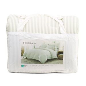 BOUNDARYStriped Comforter Set With Ric Rac Border